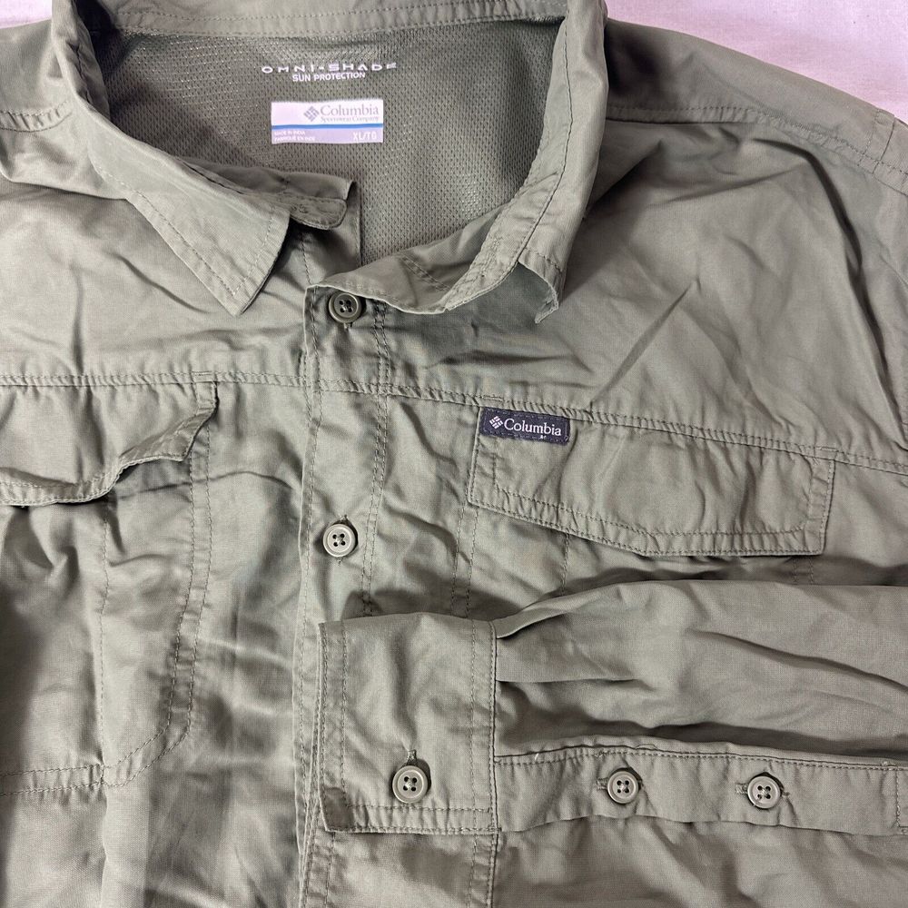 Columbia‎ Men's XXL Button Up Omni-shield Vented Fishing Shirt Long Sleeve Shirt